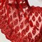 1 Yard Red Beaded Embroidered Lace Fabric on 100% Polyester Mesh, 50" Width